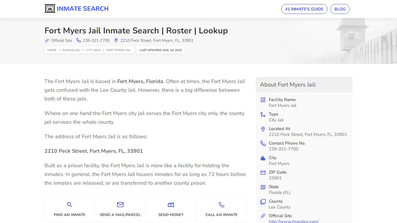 Fort Myers Jail Inmate Search | Roster | Lookup