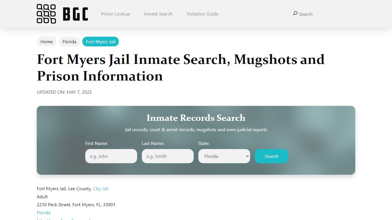 Fort Myers Jail Inmate Search, Mugshots, Visitation, Phone ...