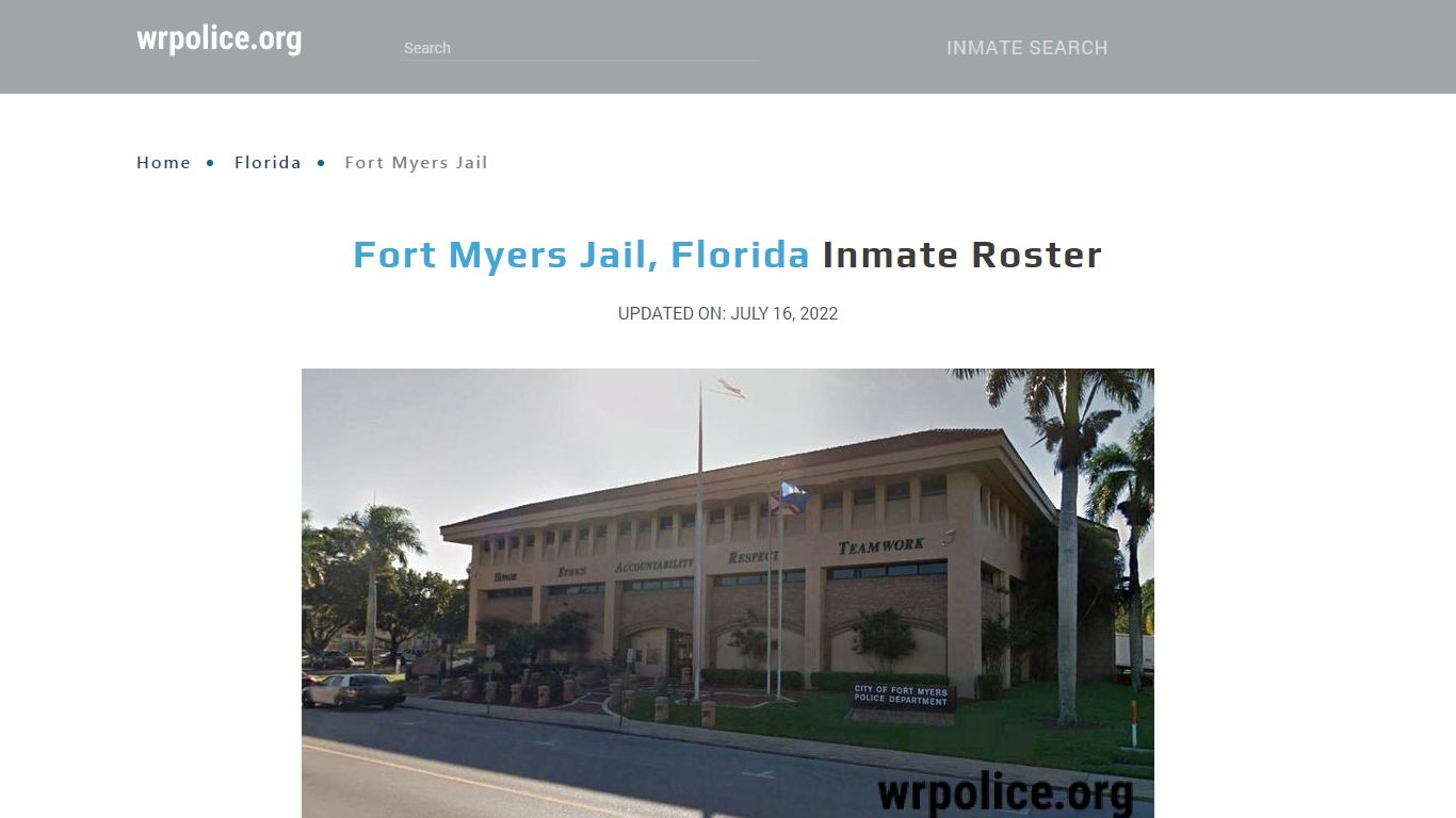 Fort Myers Jail, Florida - Inmate Locator